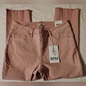 RFM Plus Dylan Mid-Rise Straight Leg Pink Jeans Size 16 NWT